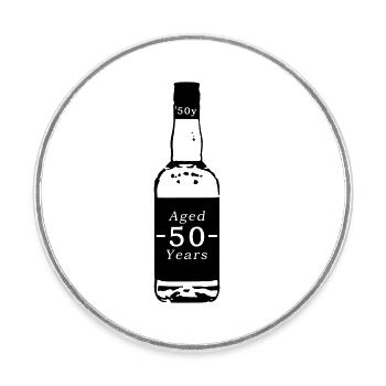 50 Jahre - Whisky - Runder Kühlschrankmagnet - Weiß - Vorne