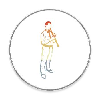 Clarinets Boy - Round  fridge magnet - white - Front