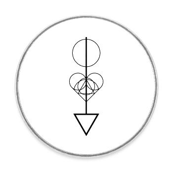 Geometric Arrow - Round  fridge magnet - white - Front