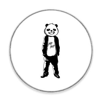 HipHop Battlerap-Panda Freestyle Rap Music - Magnet rond - blanc - Devant