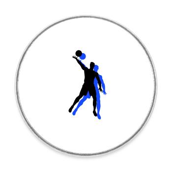 Icône du joueur de volley-ball - Magnet rond - blanc - Devant