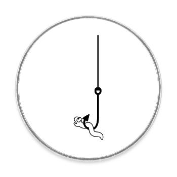 Worm On The Hook - Runder Kühlschrankmagnet - Weiß - Vorne