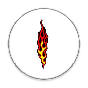 flammen - Runder Kühlschrankmagnet - Weiß - Vorne