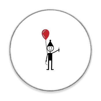 Geburtstag Ballon - Runder Kühlschrankmagnet - Weiß - Vorne
