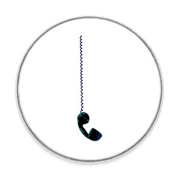 Telefon - Runder Kühlschrankmagnet - Weiß - Vorne