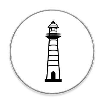 Phare - Magnet rond - blanc - Devant