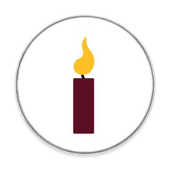 1st birthday - candle - Round  fridge magnet - white - Front