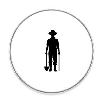 Bauer Silhouette Farmer - Magnet rond - blanc - Devant
