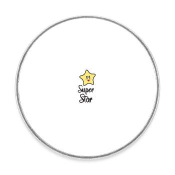 Star: Super star - Round  fridge magnet - white - Front