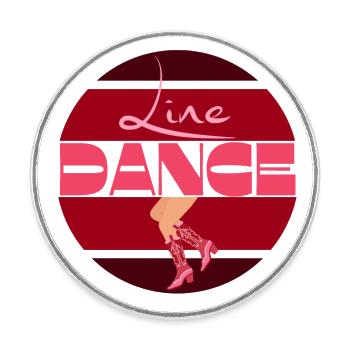 Linedance Linientanz - Runder Kühlschrankmagnet - Weiß - Vorne