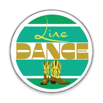 Linedance grün gelb - Runder Kühlschrankmagnet - Weiß - Vorne