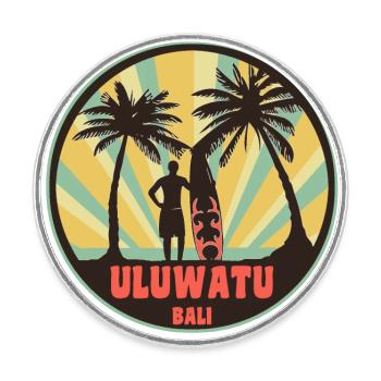 Uluwatu Surf Spot Bali - Round  fridge magnet - white - Front
