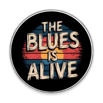 Le blues lives vintage blues design - Magnet rond - blanc - Devant