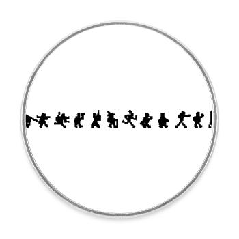 Évolution des pixels - Magnet rond - blanc - Devant