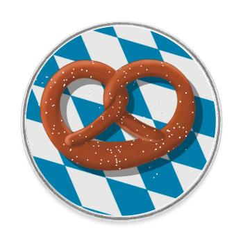 Bretzel bavarois - Magnet rond - blanc - Devant