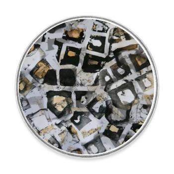 Pattern - Round  fridge magnet - white - Front