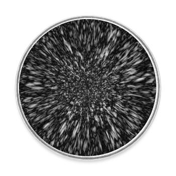 Black and White Abstract Flower Design - Runder Kühlschrankmagnet - Weiß - Vorne
