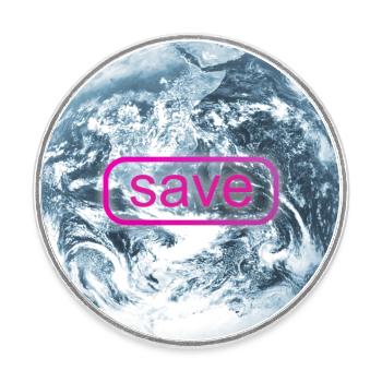 Save our only planet earth - Round  fridge magnet - white - Front