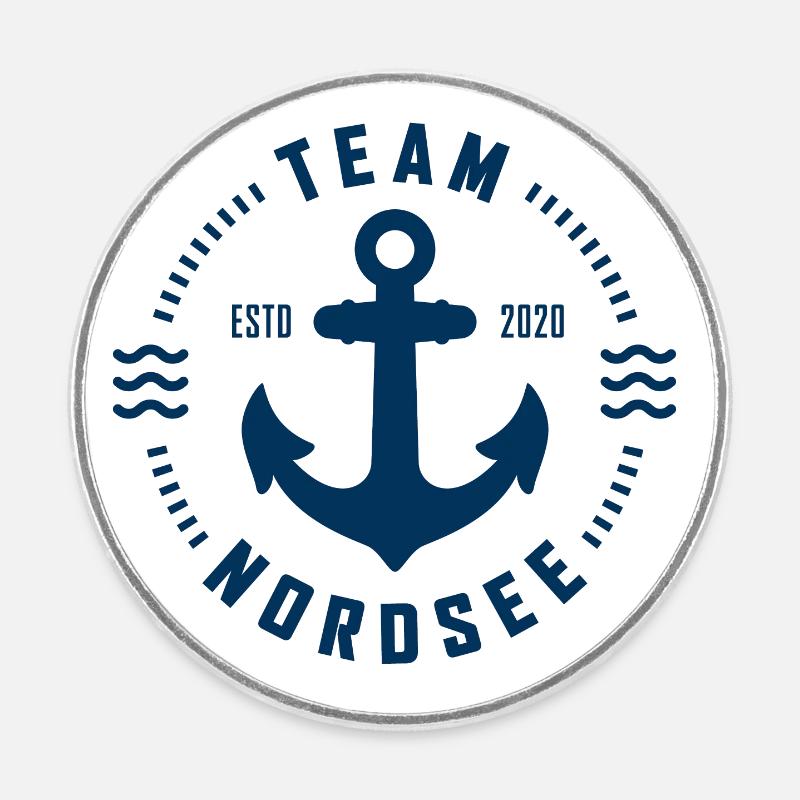Team Nordsee - Runder Kühlschrankmagnet - Weiß