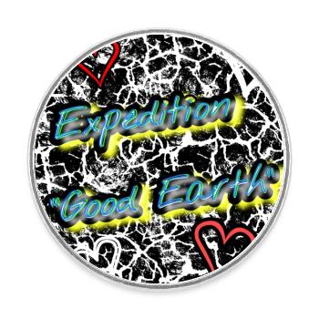 Expedition "GOOD_EARTH" - Shop WoW - 2023 - Round  fridge magnet - white - Front