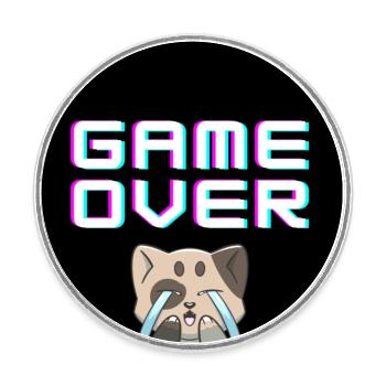 Game Over Chat - Round  fridge magnet - white - Front