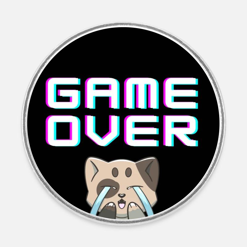Game Over Chat - Round  fridge magnet - white