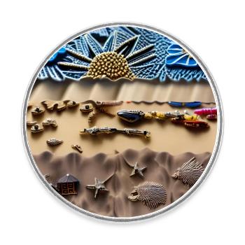 Sunny beach - Round  fridge magnet - white - Front