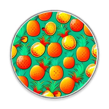 Pineapple Paradise - Round  fridge magnet - white - Front