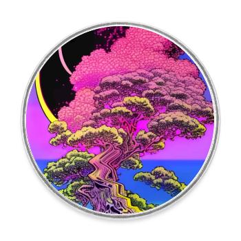 Blooming imagination - Round  fridge magnet - white - Front