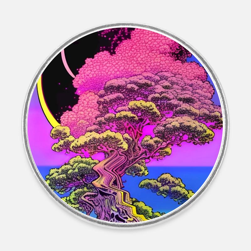 Une imagination épanouie - Magnet rond - blanc