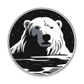 Eisbär - Runder Kühlschrankmagnet - Weiß - Vorne