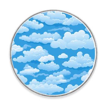 Verträumter Himmel: Pastellfarbenes Wolkenlandschaftsmuster - Runder Kühlschrankmagnet - Weiß - Vorne