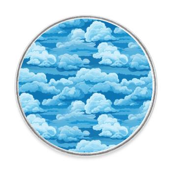 Verträumter Himmel: Pastellfarbenes Wolkenlandschaftsmuster - Runder Kühlschrankmagnet - Weiß - Vorne