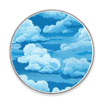 Verträumter Himmel: Pastellfarbenes Wolkenlandschaftsmuster - Runder Kühlschrankmagnet - Weiß - Vorne
