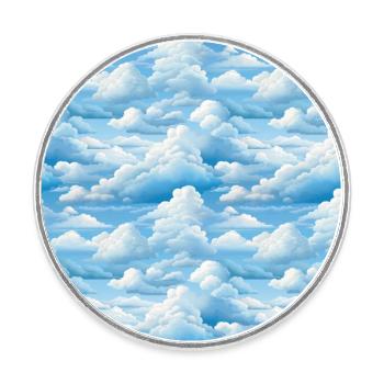 Verträumter Himmel: Pastellfarbenes Wolkenlandschaftsmuster - Runder Kühlschrankmagnet - Weiß - Vorne