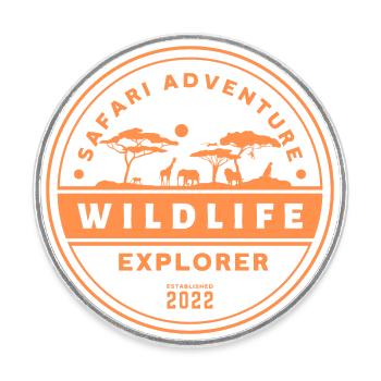 Safari Wildlife Explorer - Round  fridge magnet - white - Front