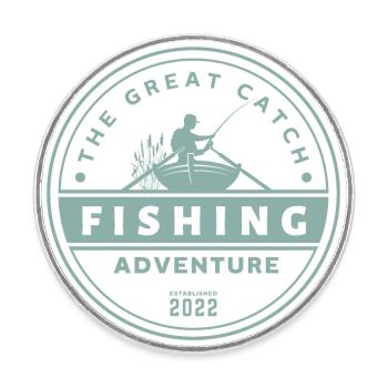 Great Catch - Fishing Adventure - Round  fridge magnet - white - Front