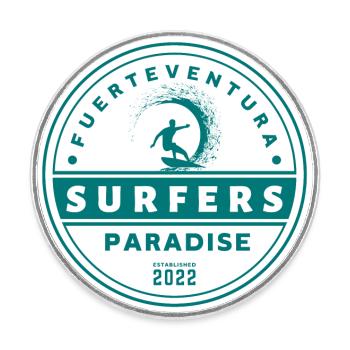 Fuerteventura - Paradis des surfeurs - Magnet rond - blanc - Devant