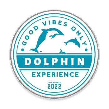 Dolphin Experience - Good Vibes Only - Runder Kühlschrankmagnet - Weiß - Vorne