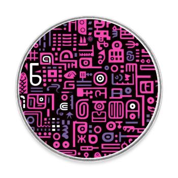 Playful Arena: Whimsical Monster Mates - Round  fridge magnet - white - Front