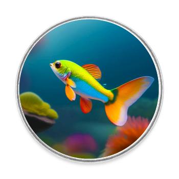 Guppy - Runder Kühlschrankmagnet - Weiß - Vorne