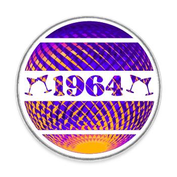 1964 - Runder Kühlschrankmagnet - Weiß - Vorne