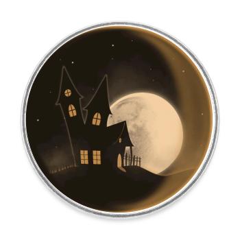 Haunted house in crystal ball - Round  fridge magnet - white - Front