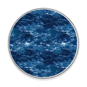 Midnight Serenade: Photorealistic Ocean Whispers - Round  fridge magnet - white - Front