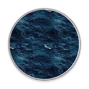 Midnight Serenade: Photorealistic Ocean Whispers - Round  fridge magnet - white - Front