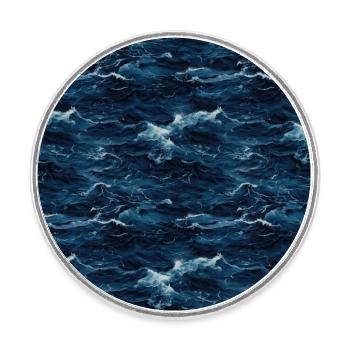 Midnight Serenade: Photorealistic Ocean Whispers - Round  fridge magnet - white - Front