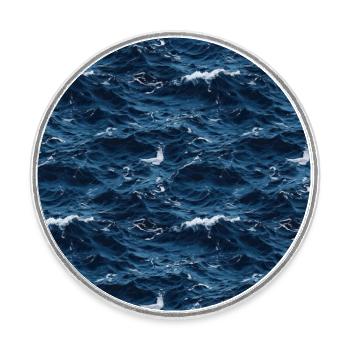 Midnight Serenade: Photorealistic Ocean Whispers - Round  fridge magnet - white - Front