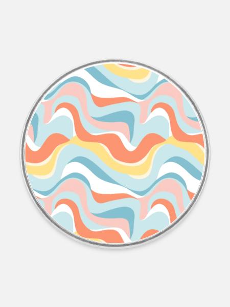 Herbst-Nostalgie: Retro-Pastell-Doodle-Vergnügen - Runder Kühlschrankmagnet - Weiß