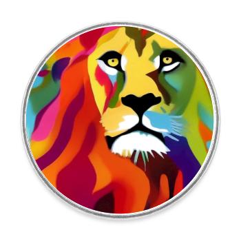 Tiger Gemälde - Runder Kühlschrankmagnet - Weiß - Vorne