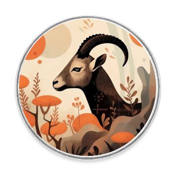 Sternzeichen Steinbock - Runder Kühlschrankmagnet - Weiß - Vorne